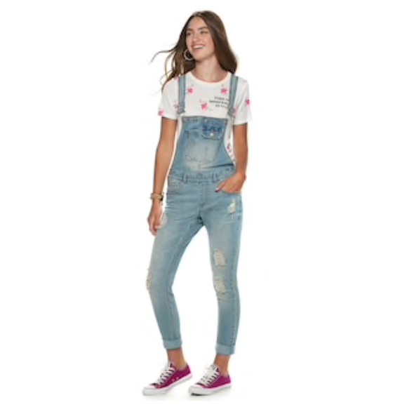 almost famous denim overalls